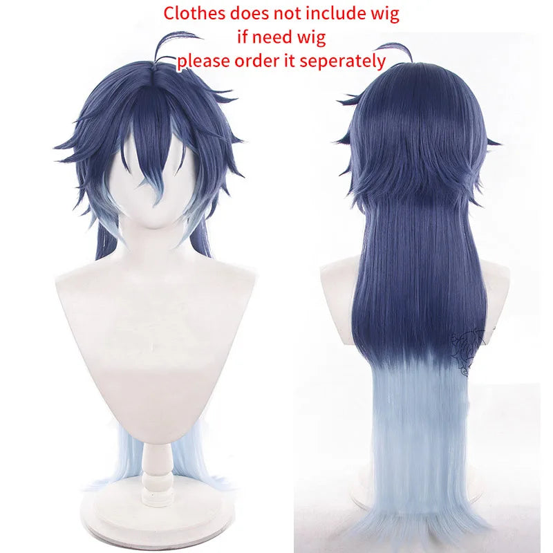 Game Impact Kyryll Chudomirovich Flins Cosplay Costume Wig Hair for Men Halloween Party Carnival Role Paly Outfits