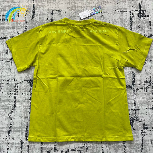 2023 New Fluorescent Green Vintage Washed Batik Cav Empt C.E T-Shirt Men Women 100% Cotton Mobile Phone Printing Cavempt Tee SS69