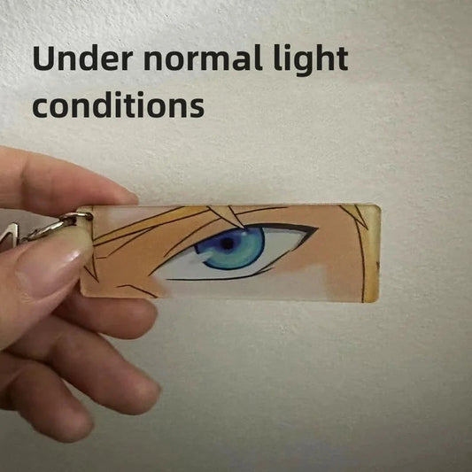 Naruto Keychain Acrylic Sunlight Uchiha Itachi Shining Eyes Rectangular Double Sided Pattern New Backpack Pendant Christmas Gift SS69