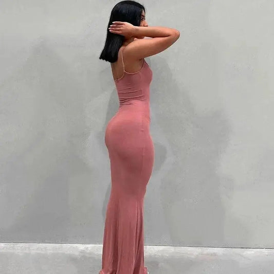 Satin Slip Sleeveless Backless Maxi Dress Women 2025 Y2K Summer - SS69