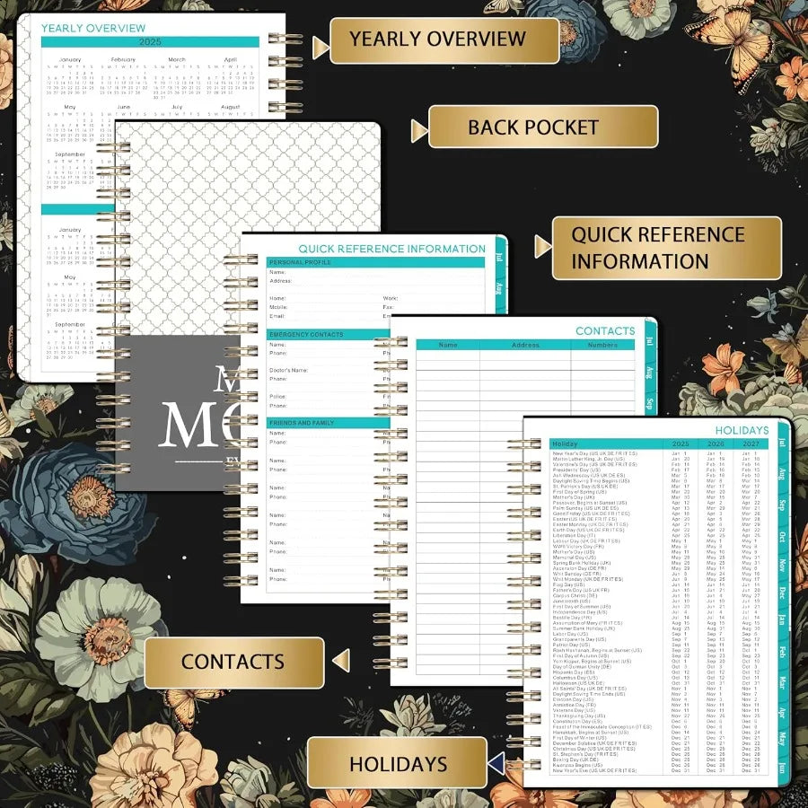 20252026 Academic 20252026 July 2025 June 2026 6.4" x 8.5" 20252026 Weekly and Monthly with Tabs Back Pocket + Thick Paper B SS69