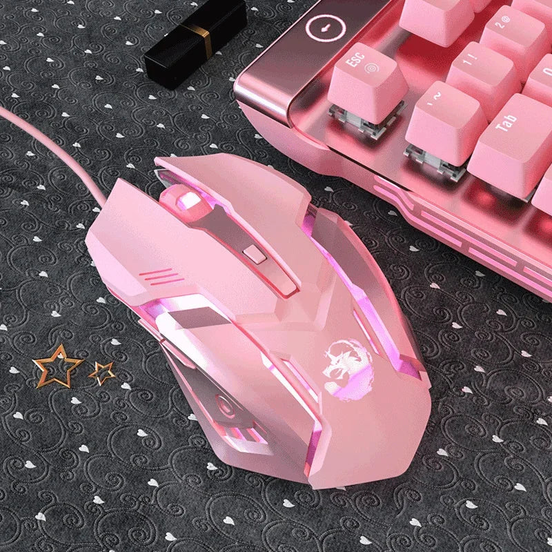 Gaming Mute Rechargeable Mouse 2.4GWireless Pink USB RGB Gamer Ergonomic Mice Optical Office Computer Mouse for IOS Android SS69