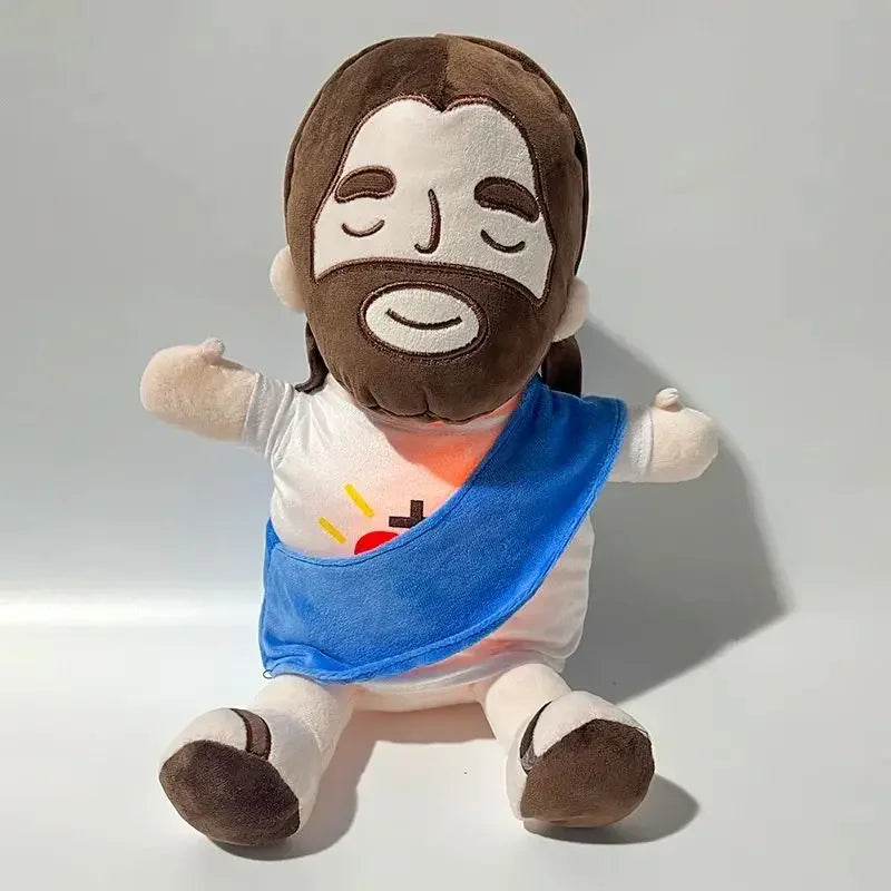 Breath Jesus Plush Doll Soothing Placation Toys Soft Respirable Jesus Plushies Comforting Jesus Heart Toy Easter Christmas Gifts SS69 11.69 BLUE