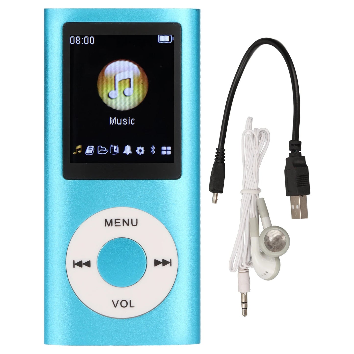 MP3 Player Stylish Multifunctional Lossless Sound Slim 1.8 Inch LCD Screen Portable MP3 Music Player SS69 14.69 blue
