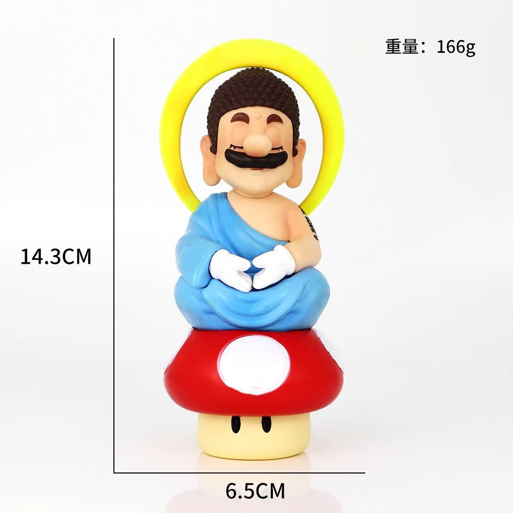 Super Mario Ruyi Buddha Mario Plumber anime handwork car model 14.3cm SS69