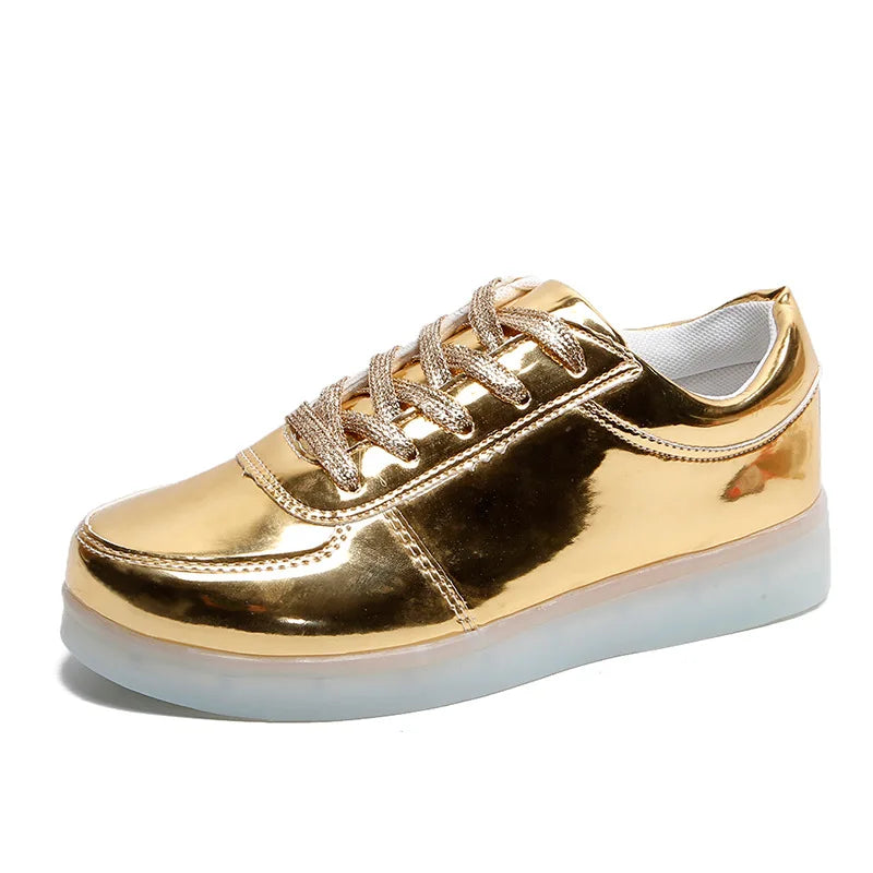 Comemore 2022 Adult Unisex Womens Mens Kid Luminous Sneakers Glowing USB Charge Boys LED Colorful Light-up Shoes Girls Footwear SS69