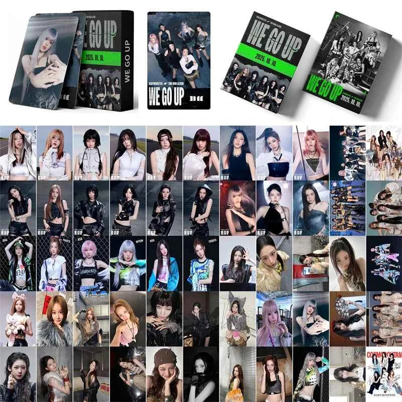 Kpop 55pcs/set Babymonster 2nd Mini Album Postcards WE GO UP Collectible Cards Photo Cards LOMO Cards AHYEON RORA RAMI CHIQUITA