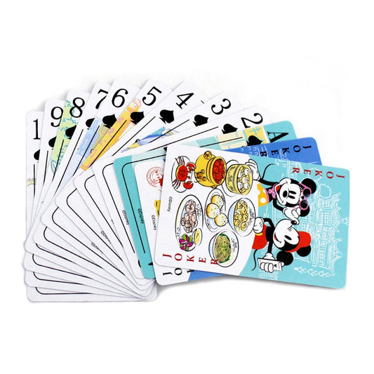 54Pcs/Box Disney Paper Playing Cards Mickey Avengers Frozen Anime Poker Cards Child Adult Desktop Games Toys SS69