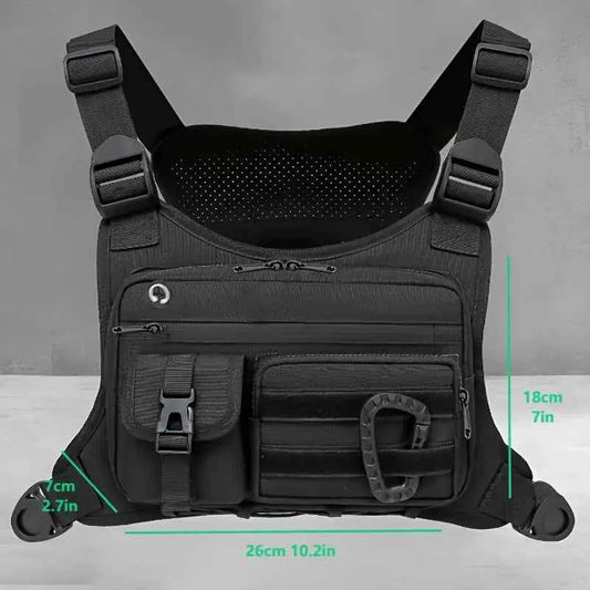 Outdoor Chest Bag For Men and Women, Tactical Vest For Running, Cycling, EDC Chest Pack Rig For Sports and Workouts