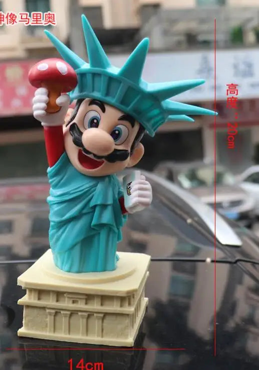 Super Mario as The Statue of Liberty Figure Model Toys for Kids 20cm SS69