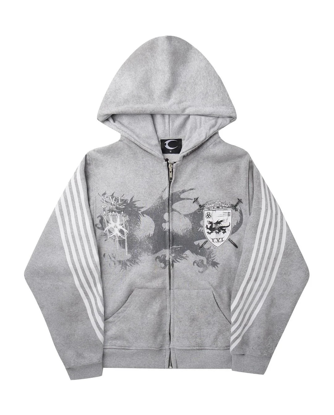 Winter Street Trendsetters Wear Long Sleeved Hoodies, Dark Gothic High Street Printed Clothes, Streetwear Oversized Sweatshirts SS69 18.69 gray / M