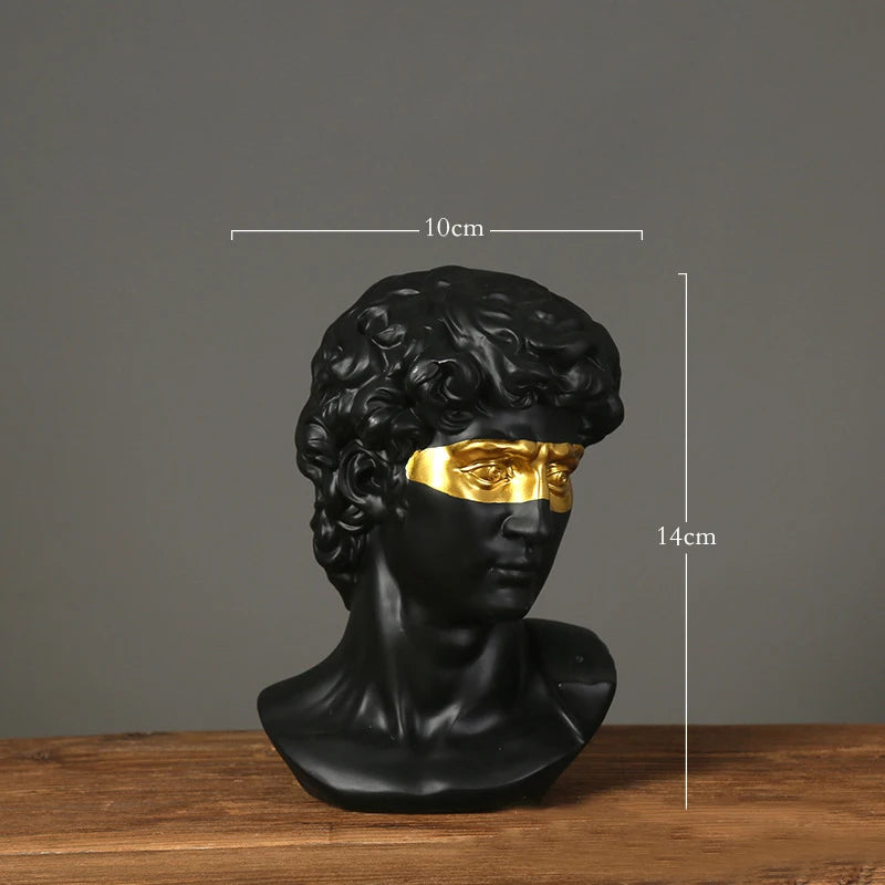 GUGUGUHOME David Head Resin Bust Sculpture, Modern Abstract Art Statue
