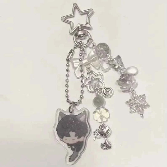 Game Love And Deepspace Rafayel Xavier Zayne Cosplay Key Chain Acrylic Keychains Backpack Pendant Key Ring Accessories