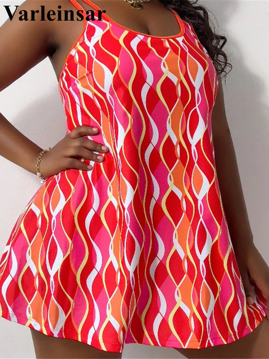 0XL - 4XL New Printed Bikini Large Size Swimwear Plus Size Women Swimsuit Female Two-pieces Bikini set Bather Bathing Suit V5909 SS69