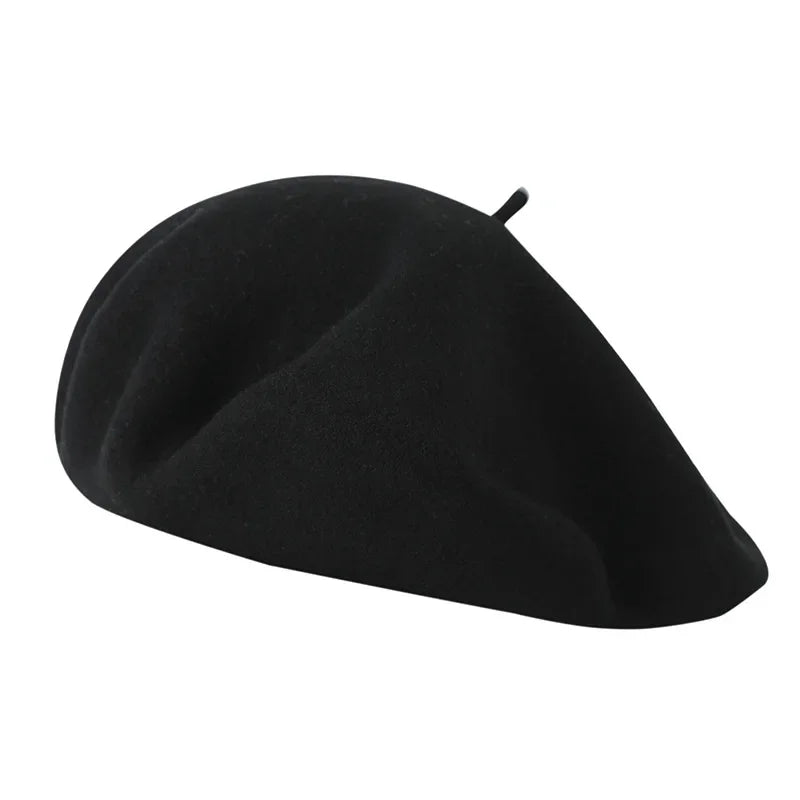 100% Wool England Spring Oversize Women Berets Head Elegant Artist Hats Lady Beret Flexible Stylish Big Warm Painter Cap Bonnet