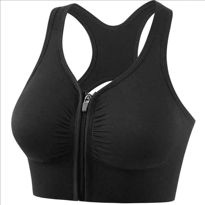 CZGUKE Women's zipper sports bra vest plus size shock resistant bra women's yoga running fitness bra women's underwear