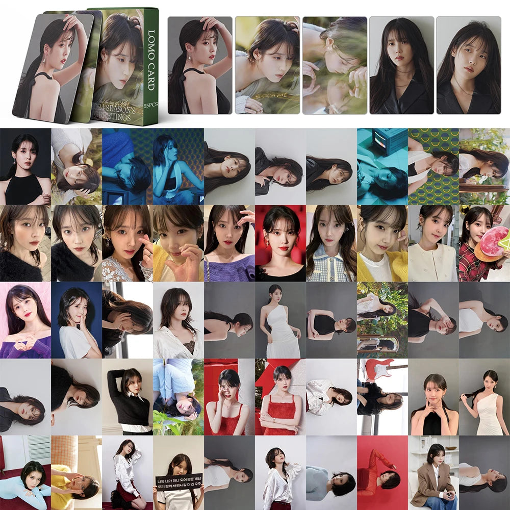 55pcs/set Kpop IU The Golden Hour Lomo Cards High quality HD Photocard for fans collection Fashion Cute Fans Gift SS69 8.69 IU-4