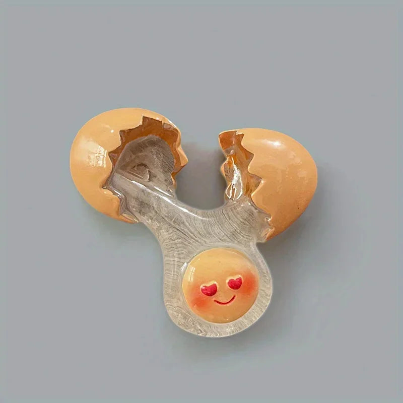 1-Pack Cute Smiling Chick Broken Eggshell Refrigerator Magnets, Round Plastic Kitchen Decor, Fun Cartoon Egg Fridge Magnets SS69 9.69 adore