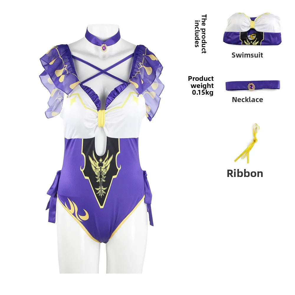 Genshin Impact Cosplay Swimsuit Miss Hina Lisa Hutao Raiden Shogun Sexy Bikini Women Anime Cosplay Costume