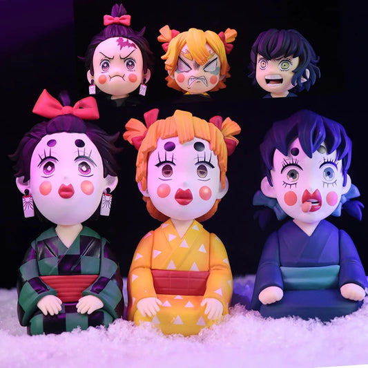 Demon Slayer Anime Figure Tanjirou Agatsuma Hashibira Inosuke Agatsuma Zenitsu Anime Model Action Figure PVC collection Toy SS69