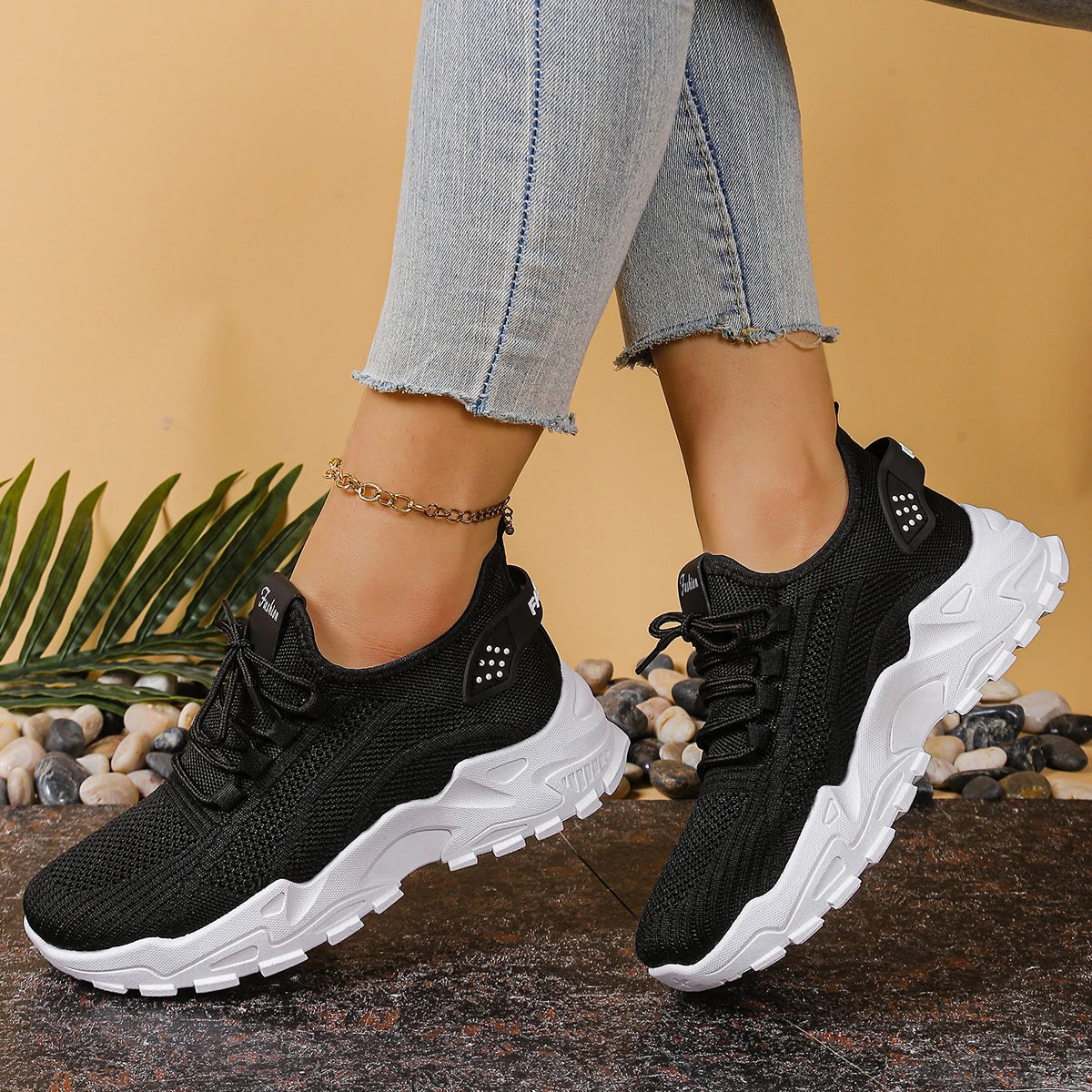 Women's shoes, women's sports shoes 2025 Women's shoes Breathable single-mesh dad shoes Women's casual and versatile sports shoe SS69 18.69 Black / 39