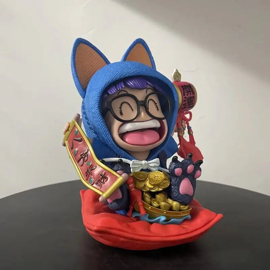 23cm Dr. Slump Arale Lucky Cat Series Cute Anime Girl Figure Model Statue Boys Collection Desktop Decoration Ornament Toys Gifs SS69