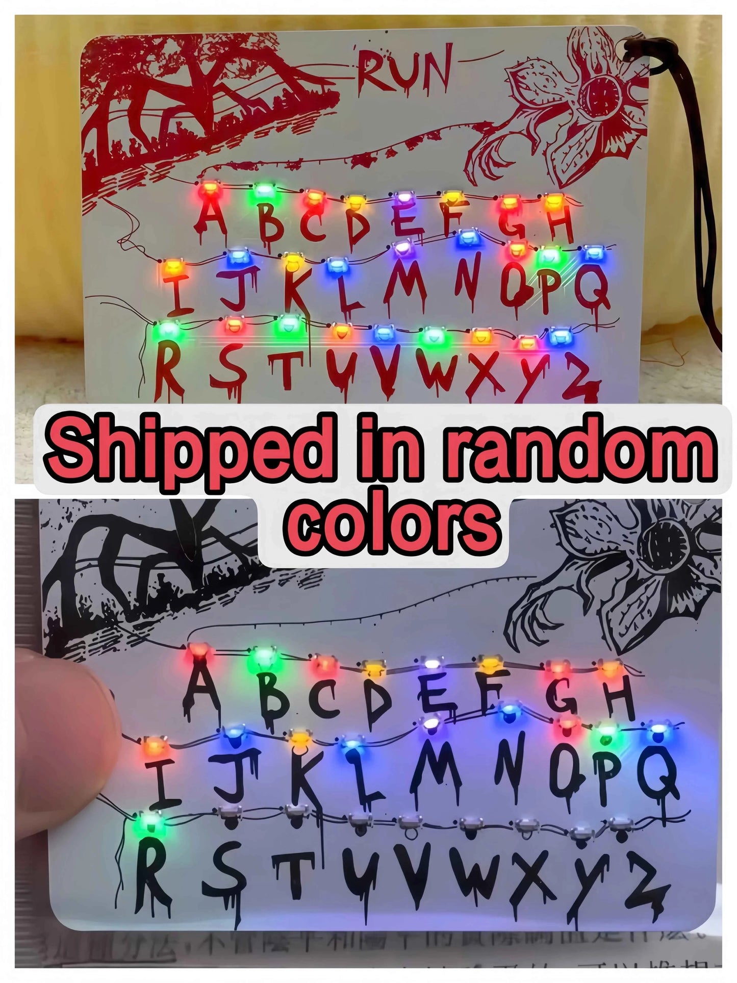 In Stock Strange Things Movie Merchandise Card Light Pendant 26 Letter Light Bag Car Charm Anime Merchandise Festival Gifts