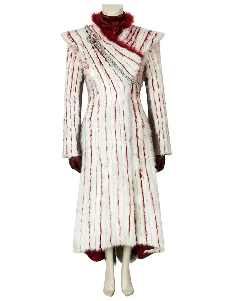 TV Daenerys Cosplay Costume Women's Long Sleeves Dress with Accessories Halloween Carnival Party Outfit SS69