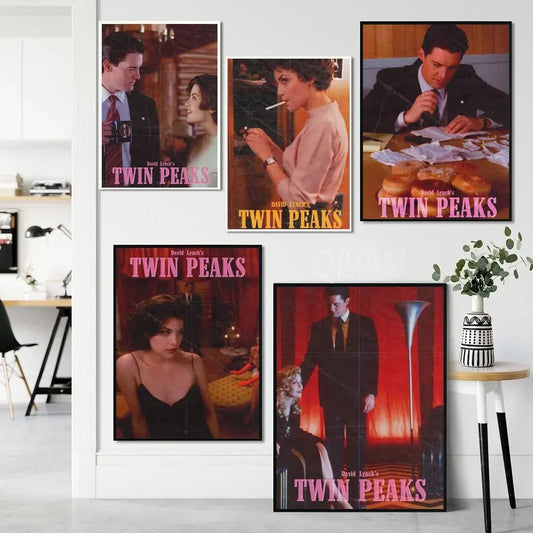 Twin Peaks TV Series Shows Poster Self-adhesive Art Waterproof Paper Sticker Coffee House Bar Room Wall Decor SS69