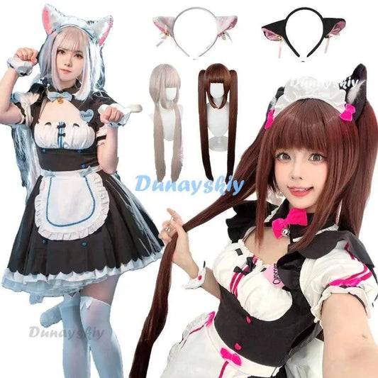 Vanilla Cosplay Costume In Stock Maid Dress Maid Outfit NEKOPARA Chocola Vanilla OVA Maid Game Uniform Cat Neko Girl Women - SS69