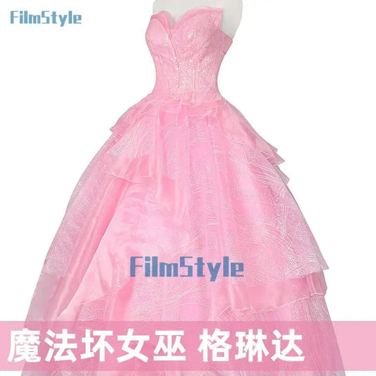 Wicked Glinda Cosplay Costume Disguise Women Pink Dress Halloween Carnival Party Outfits Suit FilmStyle SS69
