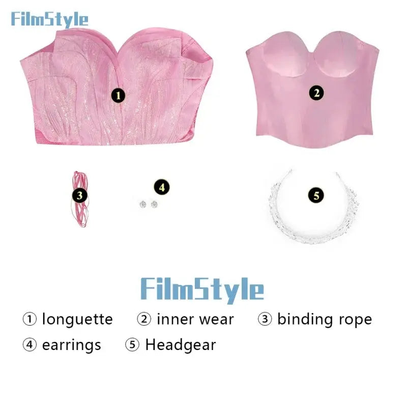 Wicked Glinda Cosplay Costume Disguise Women Pink Dress Halloween Carnival Party Outfits Suit FilmStyle SS69