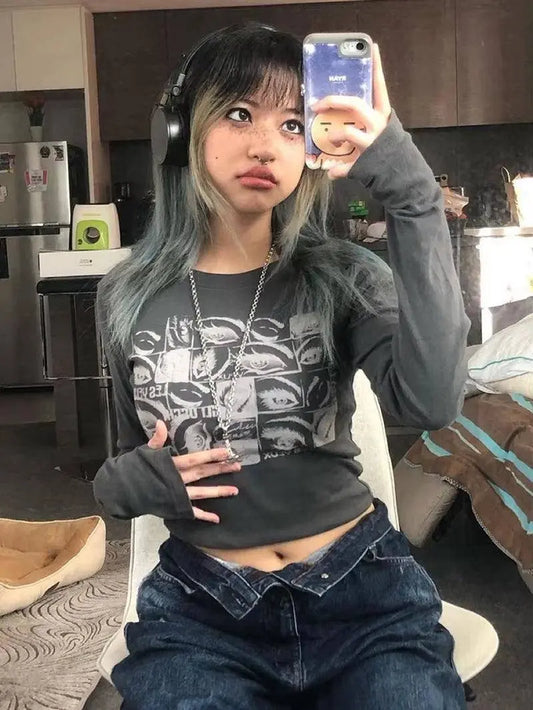 Women Retro Eyes T-Shirt - SS69