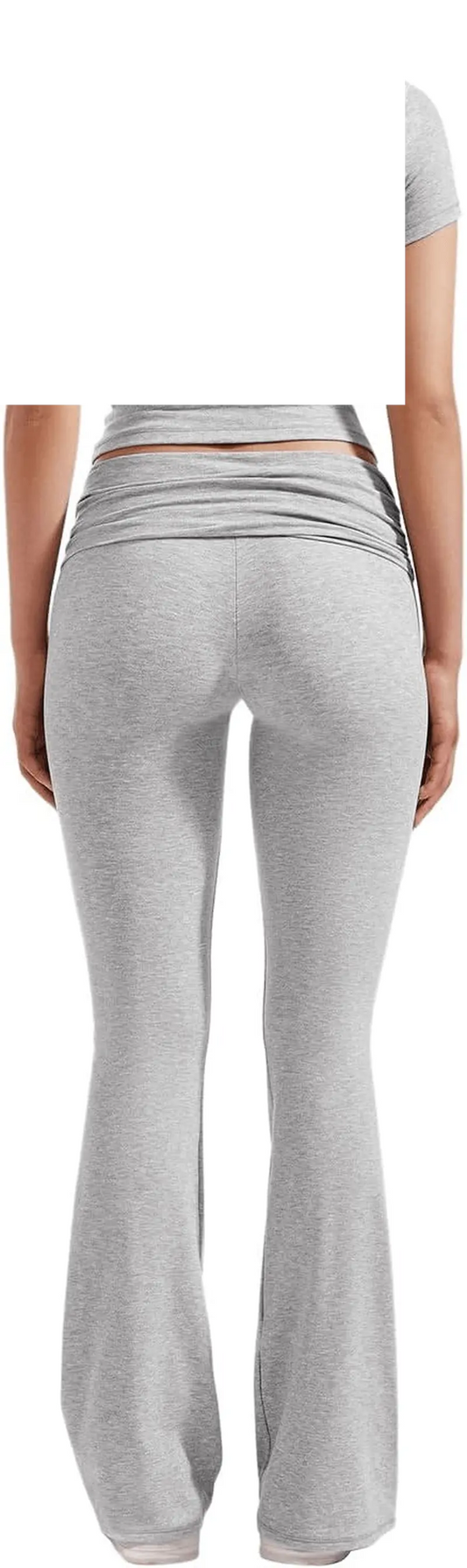 Women'S 2 Piece Lounge Outfits Slim Short Sleeve Tops Low Rise Flare Leggings Sets Yoga Sweatsuit - SS69