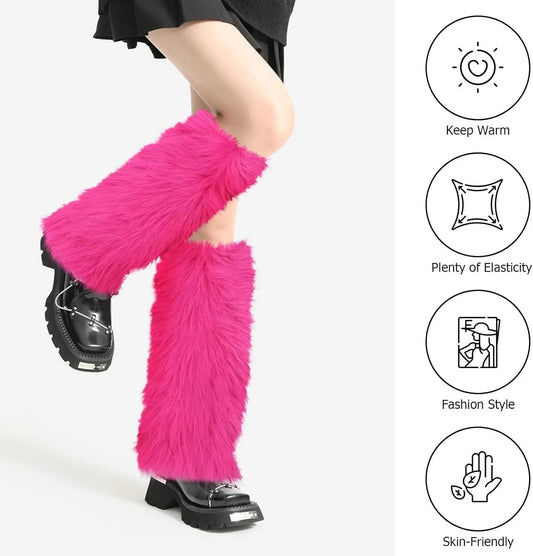 Women's Fur Leg Warmers, Furry Leg Warmers - SS69
