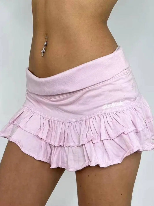 Y2K Aesthetics Pleated Mini Skirts Women Fairycore Kawaii - SS69