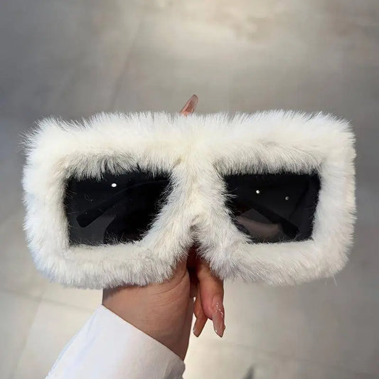 Y2K Plush Fuzzy Fashion Fashion Glasses For Women Men Funny Oversized Gradient Glasses For Beach Party Club SS69