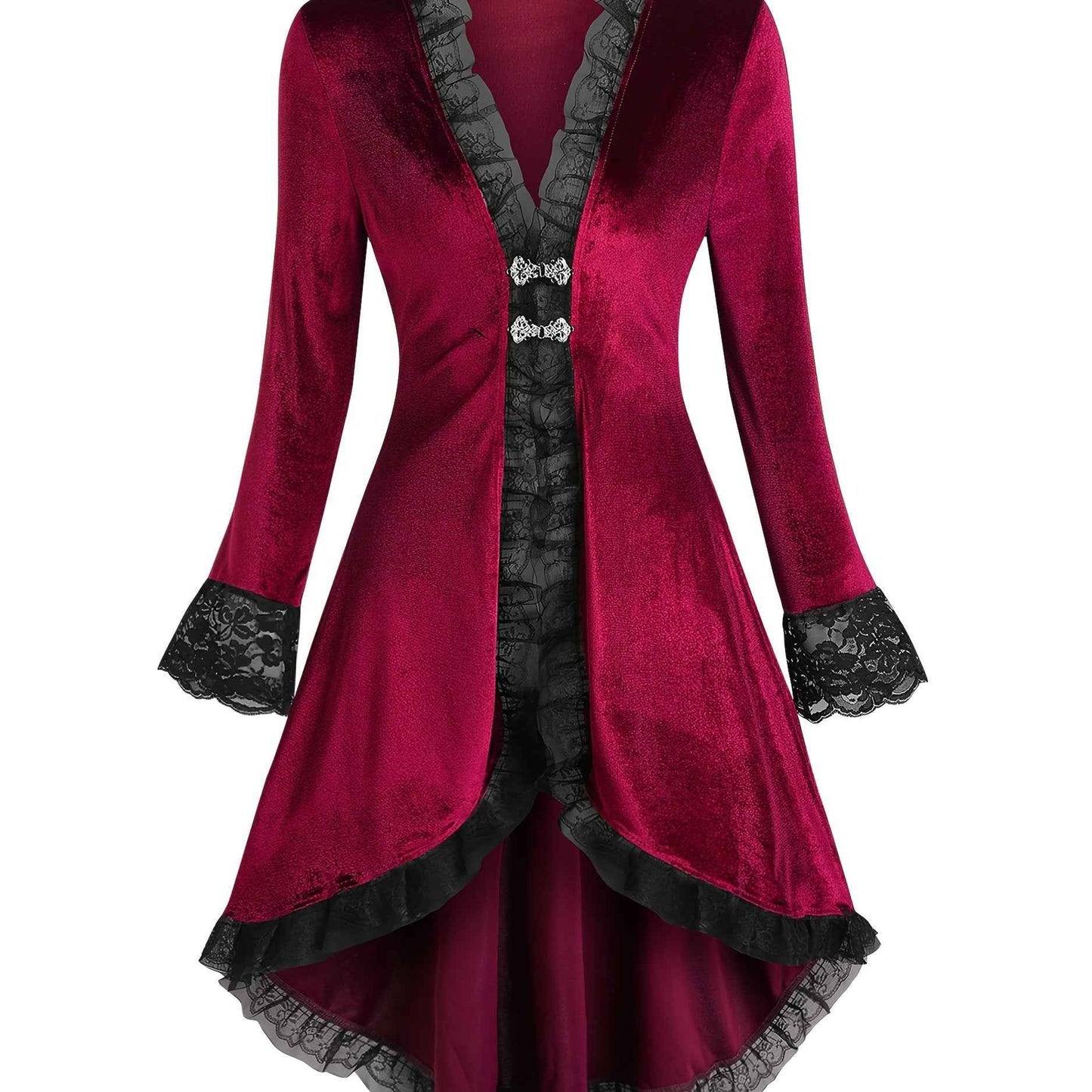 Plus Size, Women's Plus Size Gothic Lace Dress Suitable for Weddings & Formal Events - Elegant Fitted Bodice & Full Dress, Machine Washable, Spring/Fall Wedding Guest Dress or Prom Dress