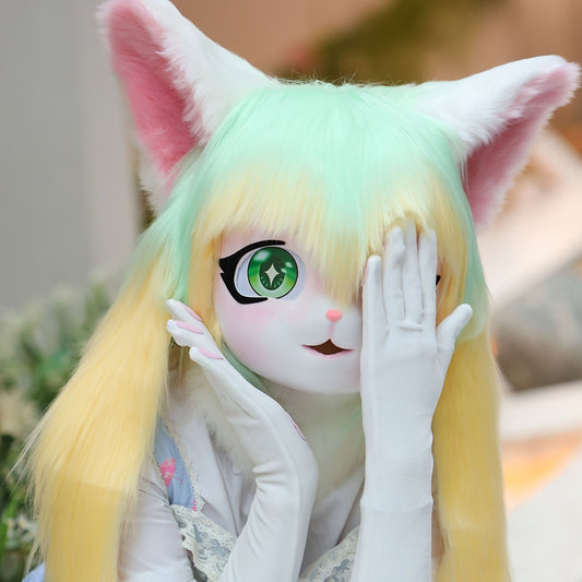 Cozy Wool Fursuit Cat Mask - Perfect for Halloween, Cosplay & Anime Conventions SS69