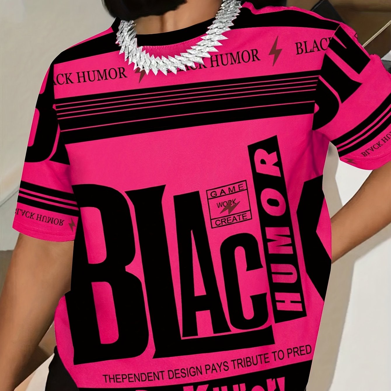 Youth Casual Crew Neck T-Shirt, Polyester 95% Elastane 5% Knit Fabric, All Over Print Short Sleeve Loose Fit Top for All Seasons - SS69