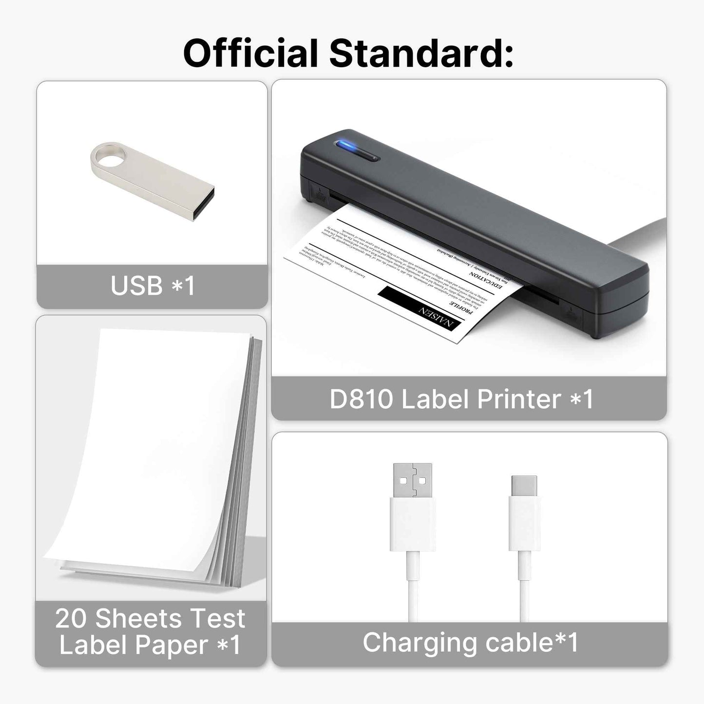 Portable Printer Wireless For Travel, Thermal Printer Inkless, Small Compact Printer Support Folding Paper/rolling/tattoo paper, Work With Laptop Phone And Pad