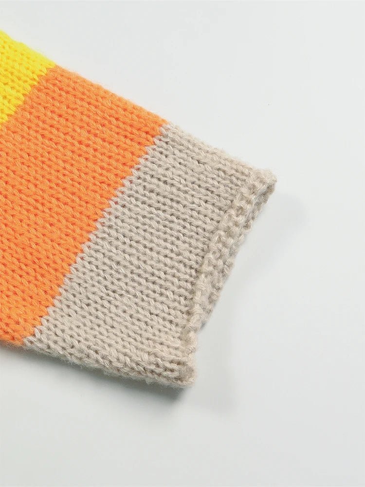 Plus Size Women's Plus Size Colour Block Simple Daily Wear Long Sleeve Sweater Dress Best Choice for Autumn and Winter - SS69