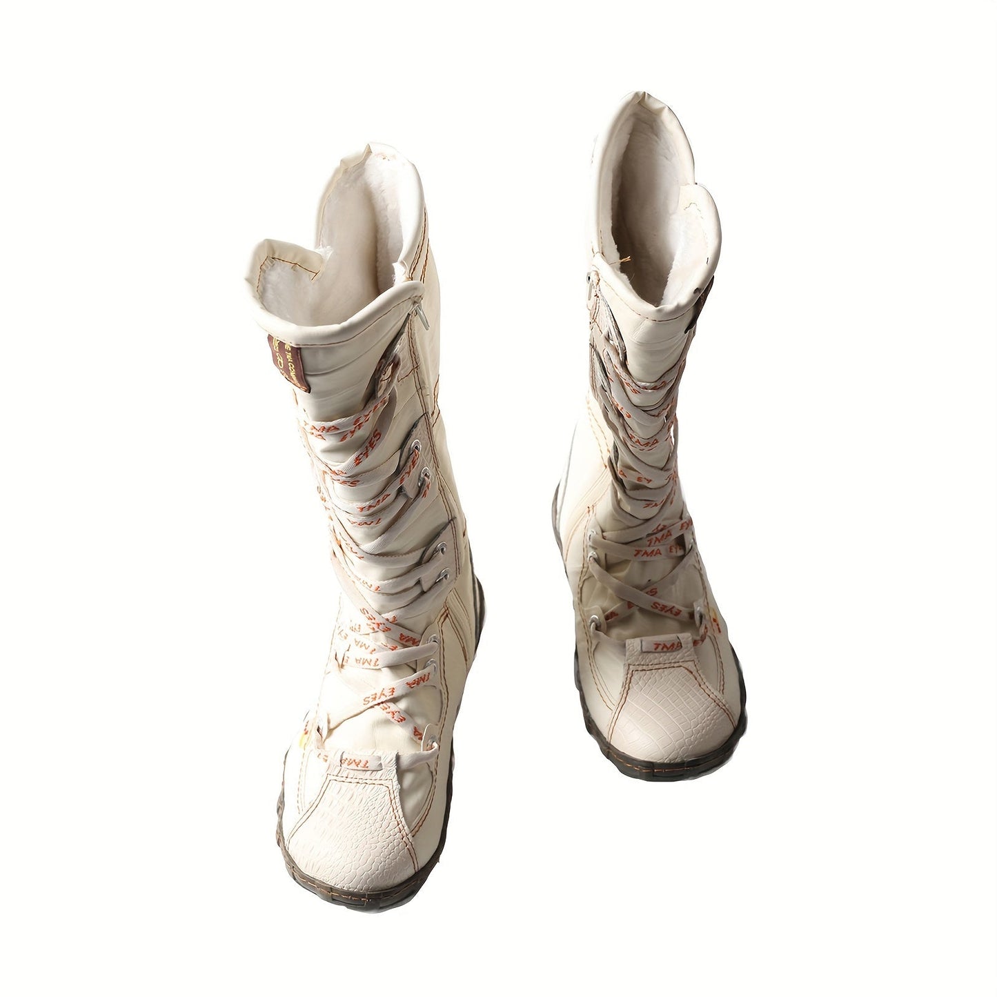 TMA EYES Latest Casual Versatile Plush Thickened Warm Women's Long Boots With Side Zipper Mountaineering Ski Boots Fashionable, Anti Slip, Wear Resistant Thick Soled Snow Boots - SS69