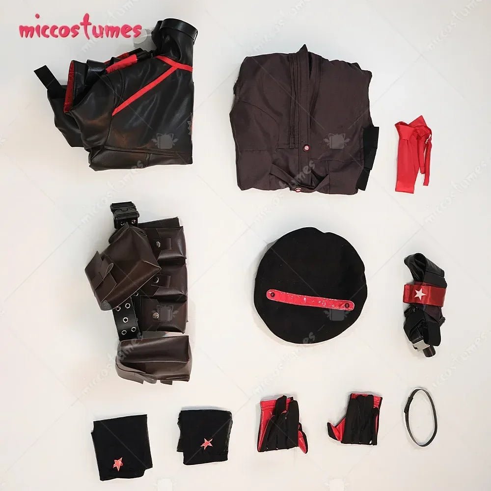 USA Stock - Miccostumes Women's Nikkee Rapii Cosplay Costume Shirt and Jacket with Hat and Thigh Socks - SS69