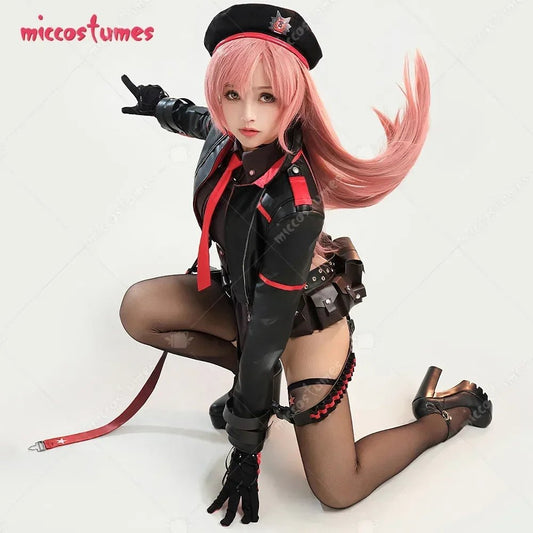 USA Stock - Miccostumes Women's Nikkee Rapii Cosplay Costume Shirt and Jacket with Hat and Thigh Socks - SS69