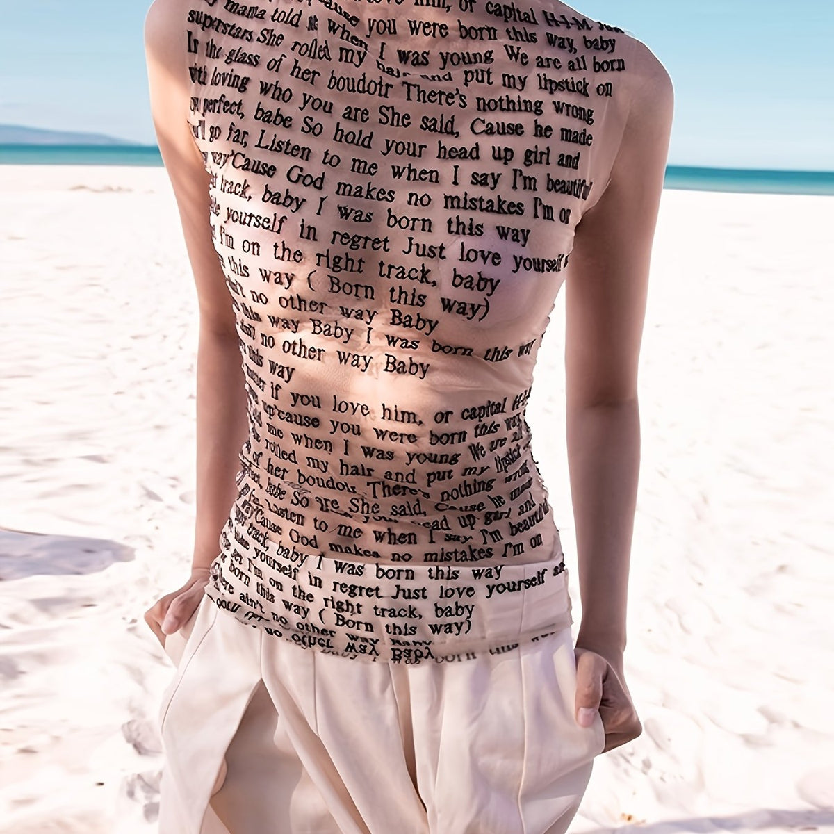 Spring And Summer New Fashion Printed Round-Neck Sleeveless Slim Top T-Shirt - SS69