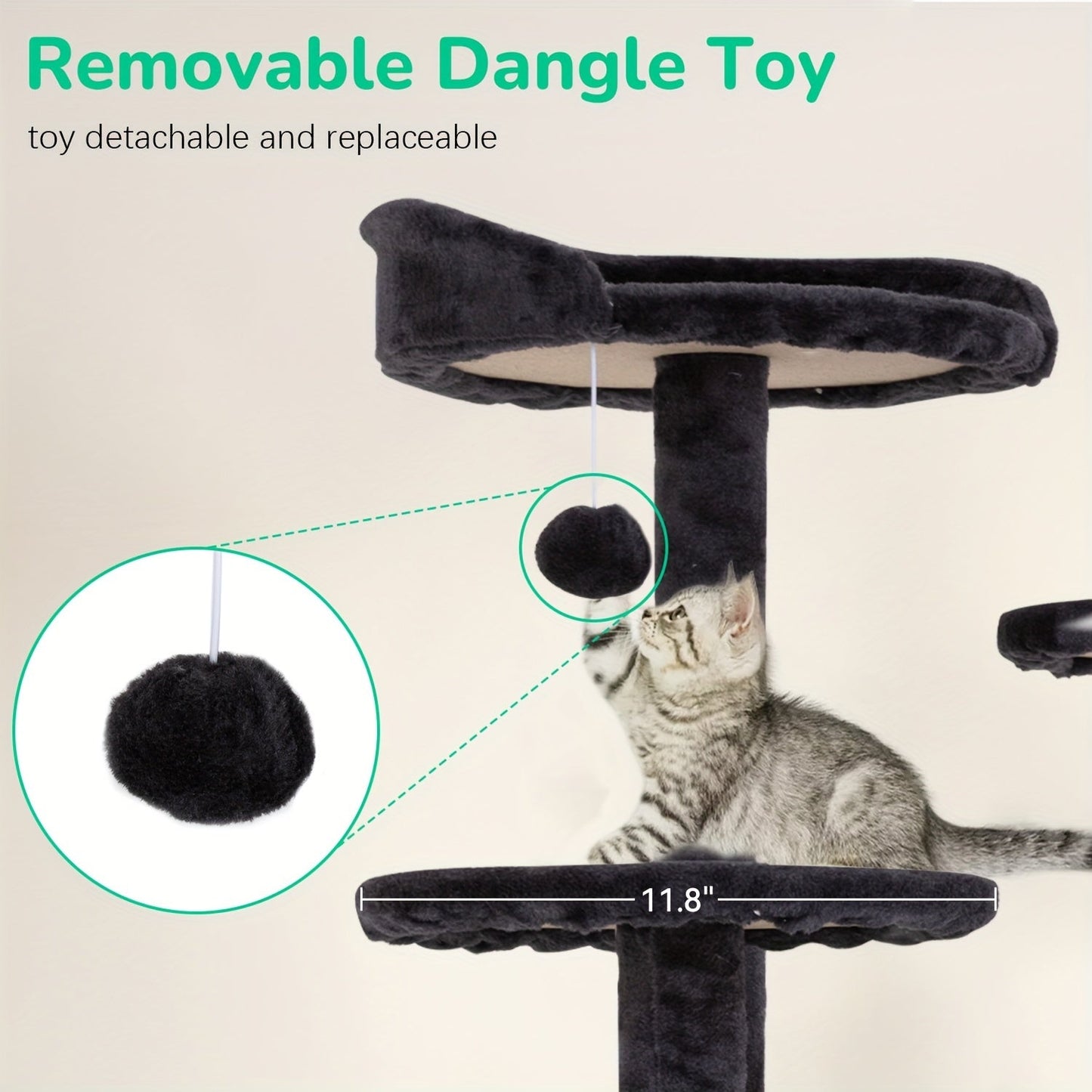 54/70" Multi-Level Cat Tree Tower with Scratching Posts & Cozy Condos, Space-Saving Indoor Cat Playhouse, Durable Plywood Construction, Fun Jumping Platforms, Multiple Colors Available for Cats SS69