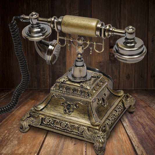 [European Style Rotary Phone] European Style Old Fashioned Rotary Dial Phone - Antique Telephone Desk Phone SS69 51.69 Golden