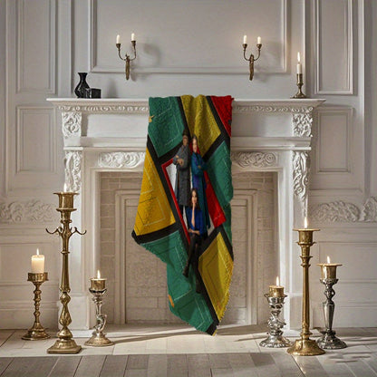 Only Murders in the Building" Cozy Flannel Throw Blanket - Soft, All-Season Polyester Blend with Unique Character Design, Perfect for Bed, Car, or Camping, Contemporary Style, Mixed Colors SS69