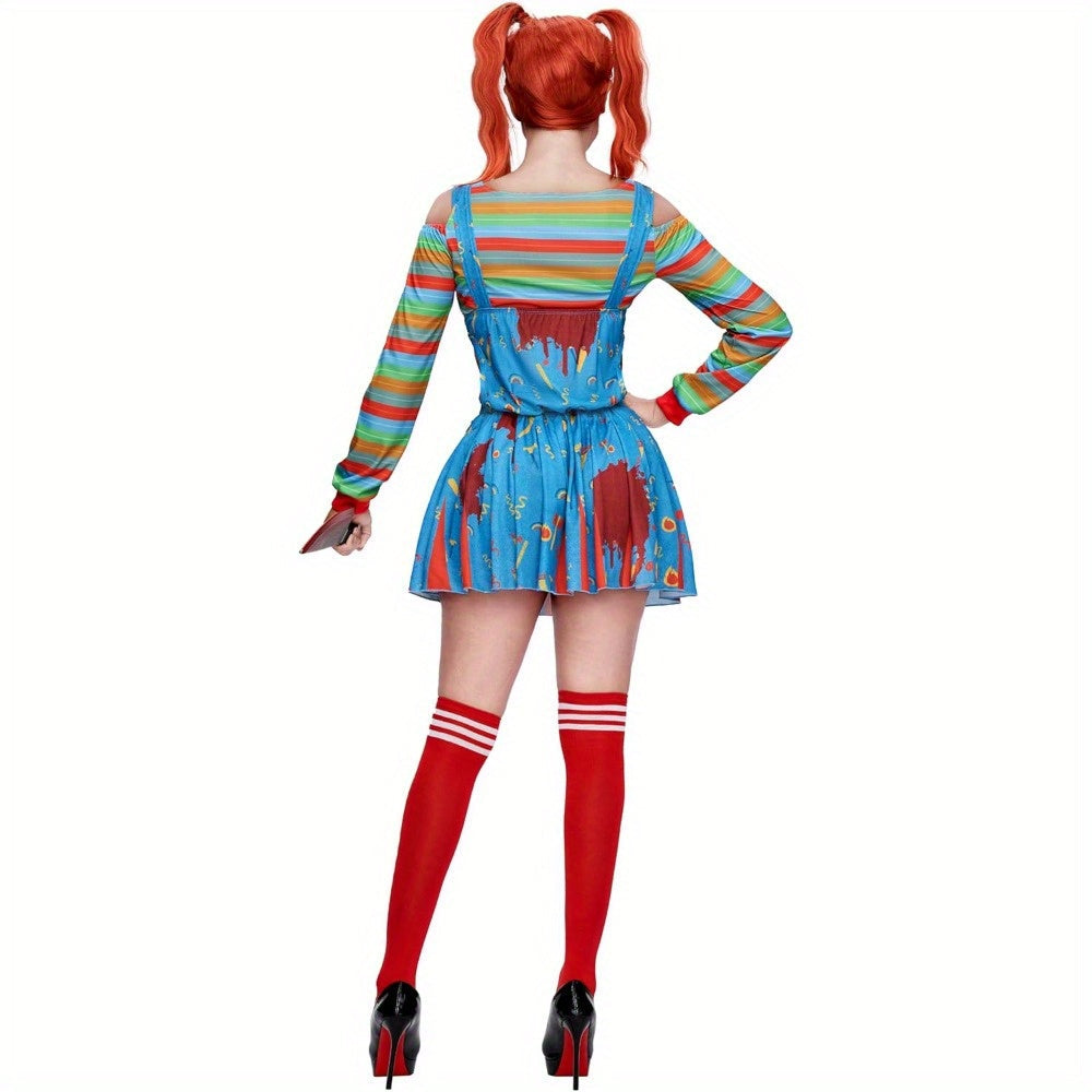 Halloween Killer Doll Costume Women, Adult Creepy Doll Dress, Halloween Costume Women for Cosplay, Womens Halloween Costumes, Halloween Costumes Plus Size Women, Costume Halloween, Halloween Costume for Women, Adult Halloween SS69